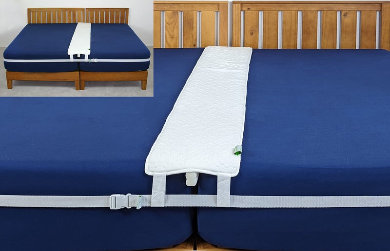 Insieme 12 x 78 Inch Bed Bridge Twin/Twin XL to King Converter Kit - Bed Gap Filler for Combining Mattresses and Securing in Place. King Maker Mattress Extender - Pad & Strap Combo - Premium Fit - Image 1